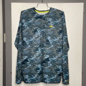 AFTCO Men's Long Sleeve Performance T Shirt XL AF Tec Fishing Blue Camo